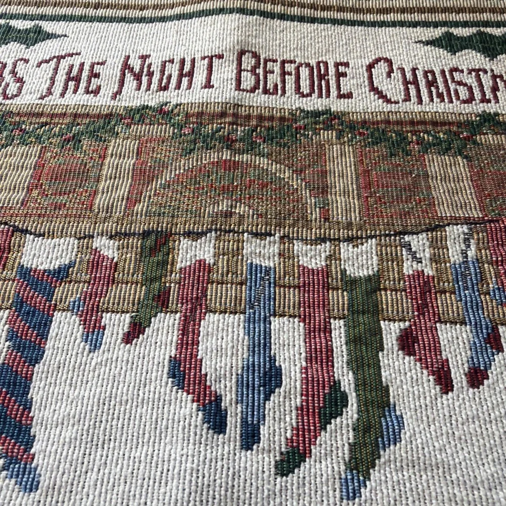Vintage Set Of 3 'Twas The Night Before Christmas Tapestry Placemats 17